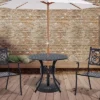 Outsunny 33" Patio Dining Table Round Cast Aluminium Outdoor Bistro Table With Umbrella Hole - Black -Crosley Shop GUEST 00701b09 e761 4128 b57d e0eba8e00747