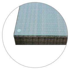 5pc Wicker Patio Sectional Seating Set With Shallow Cushions - Brown - GODEER -Crosley Shop GUEST 00a7362a 6d3e 4559 8689 688ee5e999e8