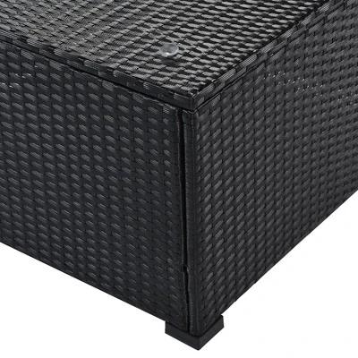 5pc Wicker Patio Sectional Seating Set With Cushions - Black/Blue - GODEER 17 5pc Wicker Patio Sectional Seating Set With Cushions - Black/Blue - GODEER - Image 15