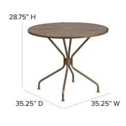 Flash Furniture Oia Commercial Grade 35.25" Round Indoor-Outdoor Steel Patio Table With Umbrella Hole -Crosley Shop GUEST 01383d26 7820 4ff5 9838 16f41cbd9def