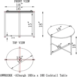 Alburgh 18" Round Cocktail Table - Charcoal - Alaterre Furniture 11 Alburgh 18" Round Cocktail Table - Charcoal - Alaterre Furniture -Crosley Shop GUEST 030e962a ada1 4873 bec0 06cf20df8cae