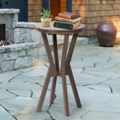 Aoodor Round Bar Table, 42.1" Tall High Dining Table, Suitable For Living Room, Bistro