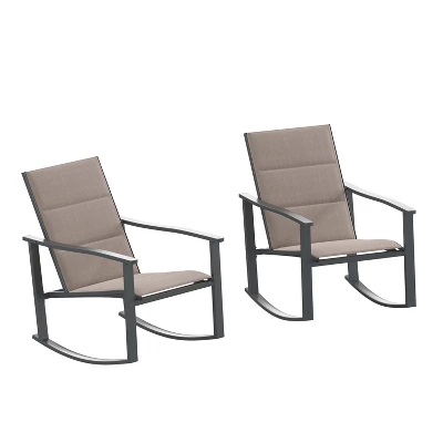 Flash Furniture Brazos Set Of 2 Outdoor Rocking Chairs With Flex Comfort Material And Metal Frame 15 Flash Furniture Brazos Set Of 2 Outdoor Rocking Chairs With Flex Comfort Material And Metal Frame - Image 13