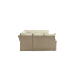 Canaan 4pc All Weather Wicker Outdoor Double Corner Horseshoe Sectional Set Cream - Alaterre Furniture -Crosley Shop GUEST 046e152c f519 4aad be66 1e19d7b5d785