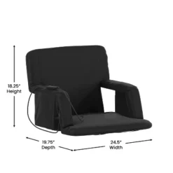 Flash Furniture Extra Wide Foldable Reclining Heated Stadium Chair With Backpack Straps - Black -Crosley Shop GUEST 053e37d7 3889 4071 b5d7 5383353baaa0