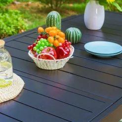 Captiva Designs 7pc Steel Outdoor Patio Dining Set With Rattan Arm Chairs & Rectangle Extendable Table 12 Captiva Designs 7pc Steel Outdoor Patio Dining Set With Rattan Arm Chairs & Rectangle Extendable Table -Crosley Shop GUEST 05894c27 e661 4494 8e55 84a5dfdb5695