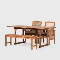 Ravenscroft 4pc Extendable Acacia Wood Outdoor Dining Set - Saracina Home -Crosley Shop GUEST 05ab73f4 1340 427a b6c1 e995012a08c6