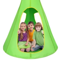 Costway 32'' Kids Nest Swing Chair Hanging Hammock Seat For Indoor Outdoor GreenBlue -Crosley Shop GUEST 05e7c06d 46e4 47cf a50a 1098a4470d07