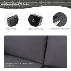 Tangkula 9 PCS Rattan Dinning Set Wicker Sofa W/Propane Gas Fire Pit 60,000 Btu Heater 19 Tangkula 9 PCS Rattan Dinning Set Wicker Sofa W/Propane Gas Fire Pit 60,000 Btu Heater -Crosley Shop GUEST 060e81d4 2c24 4b41 bf4f 46c96265b214