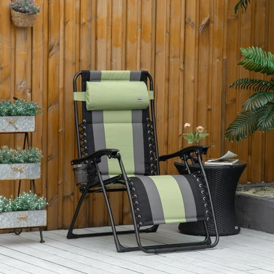Outsunny XL Oversize Zero Gravity Recliner, Padded Patio Lounger Chair, Folding Chair With Adjustable Backrest, Cup Holder And Headrest For Backyard, Poolside, Lawn 3 Outsunny XL Oversize Zero Gravity Recliner, Padded Patio Lounger Chair, Folding Chair With Adjustable Backrest, Cup Holder And Headrest For Backyard, Poolside, Lawn
