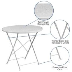 Flash Furniture Oia Commercial Grade 30" Round Indoor-Outdoor Steel Folding Patio Table 18 Flash Furniture Oia Commercial Grade 30" Round Indoor-Outdoor Steel Folding Patio Table -Crosley Shop GUEST 06980f94 cee5 4954 be40 bbf1bb29a5a9