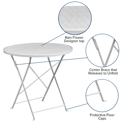 Flash Furniture Oia Commercial Grade 30" Round Indoor-Outdoor Steel Folding Patio Table 8 Flash Furniture Oia Commercial Grade 30" Round Indoor-Outdoor Steel Folding Patio Table - Image 6