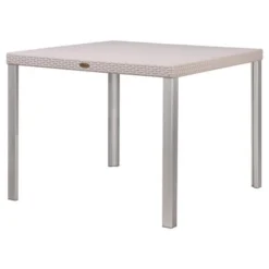 Oslo Rattan Square Dining Table With Aluminum Legs - Lagoon -Crosley Shop GUEST 06cd56f7 fa0c 4502 ae51 b2c4061ac177