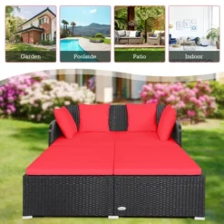 Tangkula Patio Rattan Daybed With 4 Pillows Cushioned Sofa For Outdoor 19 Tangkula Patio Rattan Daybed With 4 Pillows Cushioned Sofa For Outdoor -Crosley Shop GUEST 06d5cbf9 683c 4092 acb2 69f796b2a4aa