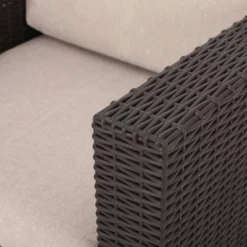 Waverly 3pc Faux Wicker Chat Set Brown/Beige - Christopher Knight Home