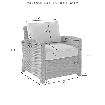 Bradenton 5pc Outdoor Wicker Arm Chair & Fire Table Set - Crosley 18 Bradenton 5pc Outdoor Wicker Arm Chair & Fire Table Set - Crosley - Image 16