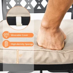 Costway 5PCS Patio Dining Set Square Table 4 Swivel Chair Rocker Cushioned Deck -Crosley Shop GUEST 096b508a 3ada 400a a7ce 381131d99e27