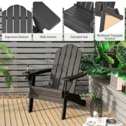 Costway Patio Folding Adirondack Chair Weather Resistant Cup Holder Yard -Crosley Shop GUEST 0a16515b 3482 4dba be1c 99617fc80edc