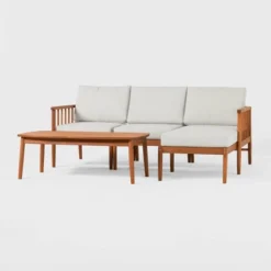 Saracina Home 4pc Modern Boho Eucalyptus Spindle Outdoor Sectional Set -Crosley Shop GUEST 0b45cdc7 be19 43fd b85b ba186703ca7c
