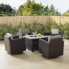 Palm Harbor 5pc Outdoor Wicker Conversation Set With Fire Table - Gray - Crosley -Crosley Shop GUEST 0b809353 13aa 431c 9ff8 b9f705b3d920