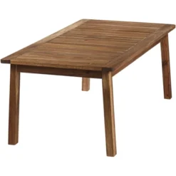 Teal Island Designs Farmhouse Rustic Acacia Wood Rectangular Outdoor Coffee Table 43 1/4" X 22 3/4" Brown Slat Tabletop For Spaces Patio House Balcony -Crosley Shop GUEST 0c3e7b94 2a85 4d5c 9ac2 8266436ffc4e