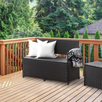 Parksville Patio Storage Bench - Black - CorLiving 4 Parksville Patio Storage Bench - Black - CorLiving - Image 2