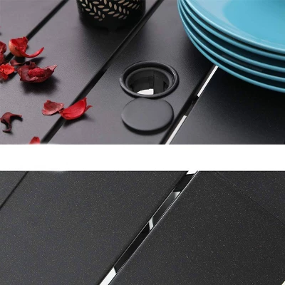 Captiva Designs 5pc Steel Outdoor Patio Dining Set With 37" Square Table Black 4 Captiva Designs 5pc Steel Outdoor Patio Dining Set With 37" Square Table Black - Image 2