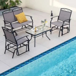 Costway 2pcs Patio Glider Set Single Swing Rocking Chair Heavy-Duty Metal Frame Outdoor 20 Costway 2pcs Patio Glider Set Single Swing Rocking Chair Heavy-Duty Metal Frame Outdoor -Crosley Shop GUEST 0d6d736c 55f4 416e bfb7 1dd2e9669319