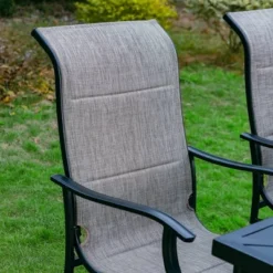 7pc Outdoor Dining Set With With Padded Sling Chairs & Metal Rectangle Table With Umbrella Hole - Captiva Designs -Crosley Shop GUEST 0d6e946b a6dc 437e 852e 6720a11625af