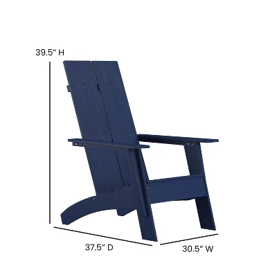 Flash Furniture Sawyer Modern All-Weather Poly Resin Wood Adirondack Chair With Foot Rest 5 Flash Furniture Sawyer Modern All-Weather Poly Resin Wood Adirondack Chair With Foot Rest - Image 3