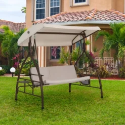 Outdoor 3 Person Swing With Cushions & Side Table - Captiva Designs -Crosley Shop GUEST 0dd2558d 2558 441a a8a7 3d2f2332acca