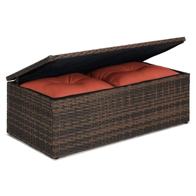 6pc Wicker Outdoor Conversation Set With Cushions - Orange - EDYO LIVING 11 6pc Wicker Outdoor Conversation Set With Cushions - Orange - EDYO LIVING - Image 9