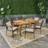 Davenport 7pc Wood & Wicker Expandable Patio Dining Set - Natural/Brown/Cream - Christopher Knight Home -Crosley Shop GUEST 0e03e2ec 3d7c 43cc b811 74445a683028