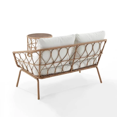 Juniper 2pc Outdoor Wicker Conversation Set With Loveseat & Coffee Table - Cream/Natural - Crosley 9 Juniper 2pc Outdoor Wicker Conversation Set With Loveseat & Coffee Table - Cream/Natural - Crosley - Image 7