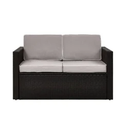 Palm Harbor Outdoor Wicker Loveseat In Brown With Gray Cushions - Crosley 10 Palm Harbor Outdoor Wicker Loveseat In Brown With Gray Cushions - Crosley -Crosley Shop GUEST 0f740d86 dee0 45de 8aeb a2ffb3f8b2ae