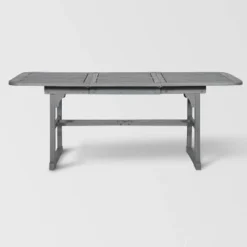 Ravenscroft Modern Boho Acacia Wood Slat Top Rectangle Extendable Outdoor Table - Saracina Home