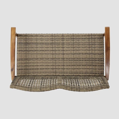 Hampton Wicker Loveseat - Natural/Gray - Christopher Knight Home 9 Hampton Wicker Loveseat - Natural/Gray - Christopher Knight Home - Image 7