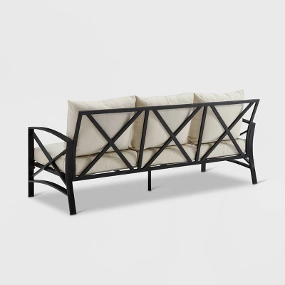 Kaplan Outdoor Metal Sofa Oil Rubbed Bronze With Cushions - Crosley 5 Kaplan Outdoor Metal Sofa Oil Rubbed Bronze With Cushions - Crosley - Image 3