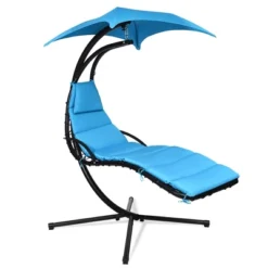 Costway Hanging Swing Chair Hammock Chair W/ Pillow Canopy Stand BlueNavyOrange -Crosley Shop GUEST 11748fcc 9a0b 4f1e bab4 4a613df92067