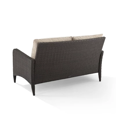 Kiawah Outdoor Wicker Loveseat Beige - Crosley 4 Kiawah Outdoor Wicker Loveseat Beige - Crosley - Image 2