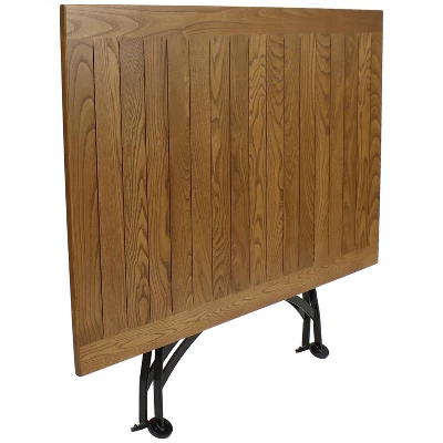 Sunnydaze Decor Sunnydaze Indoor/Outdoor Chestnut Wood Large Folding Patio Family Dining Table - 31" - Brown 5 Sunnydaze Decor Sunnydaze Indoor/Outdoor Chestnut Wood Large Folding Patio Family Dining Table - 31" - Brown - Image 3