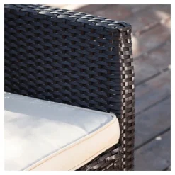 Santa Lucia 4pc PE Wicker Patio Conversation Set - Brown - Christopher Knight Home -Crosley Shop GUEST 124877d4 58f7 4120 a712 d87af5f4f6ae