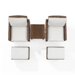 Capella 5pc Outdoor Wicker Conversation Set With Arm Chairs, Ottomans & Side Table - Cream/Brown - Crosley 18 Capella 5pc Outdoor Wicker Conversation Set With Arm Chairs, Ottomans & Side Table - Cream/Brown - Crosley -Crosley Shop GUEST 12c7375d b594 4465 b42d 6d156891f58d