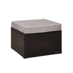 Palm Harbor Outdoor Wicker Ottoman - Gray - Crosley -Crosley Shop GUEST 12d4c82a c82e 40e8 8ead 213c310fedd7