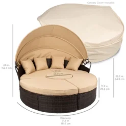 Best Choice Products 5-Piece Modular Patio Wicker Daybed Sectional W/ Adjustable Seats, Retractable Canopy -Crosley Shop GUEST 13eecd75 775d 48a5 b648 33b6fb6992fc