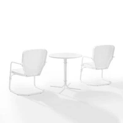 Ridgeland 3pc Outdoor Bistro Set With Table & 2 Chairs - White - Crosley 4 Ridgeland 3pc Outdoor Bistro Set With Table & 2 Chairs - White - Crosley - Image 2