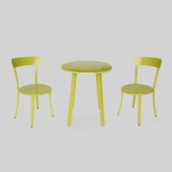 Crosley Shop 9 Barbados 3pc Iron Bistro Set - Matte Lime Green - Christopher Knight Home