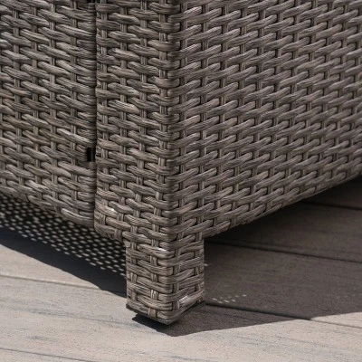 Puerta Wicker Loveseat Gray/Black - Christopher Knight Home 6 Puerta Wicker Loveseat Gray/Black - Christopher Knight Home - Image 4