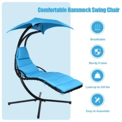 Tangkula Patio Hammock Chair Floating Hanging Chaise Lounge Chair W/ Canopy -Crosley Shop GUEST 17d2b6ff 7430 49a6 bacd 74f8701bd2eb