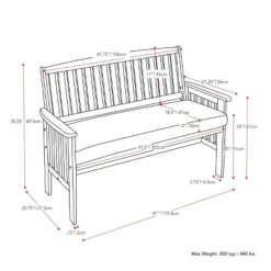 Outdoor Bench - Whitewash - CorLiving -Crosley Shop GUEST 193a8b94 0564 455c b156 7b043586ed2f